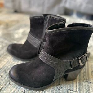 Black Suede Earth Cowboy Boots